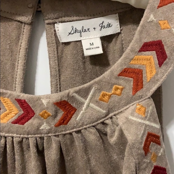 NWOT Skylar & Jade Tan Velvety Boho Top - Picture 3 of 6